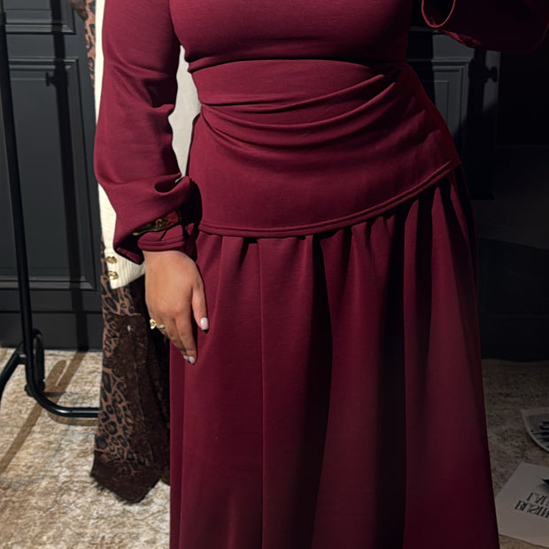 Ensemble Jupe - lassage dans le dos - Bordeaux MAISON ZINA