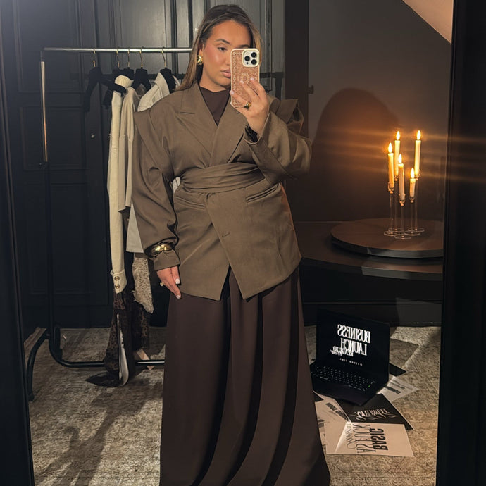 Blazer oversize avec ceinture MAISON ZINA