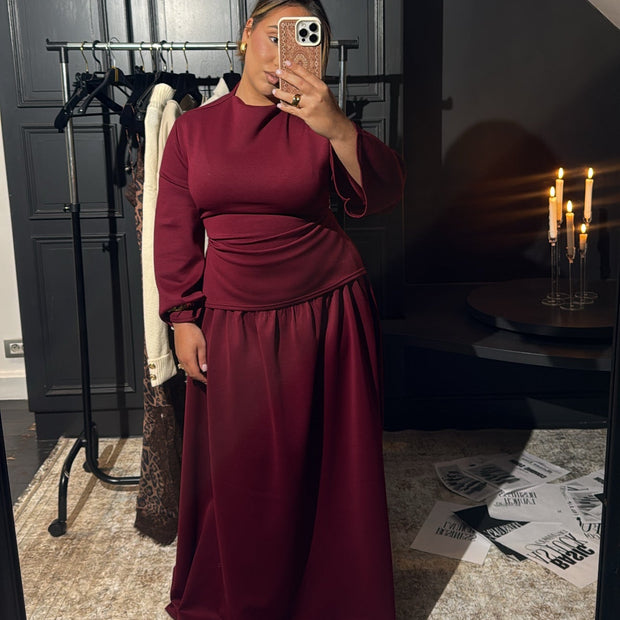 Ensemble Jupe - lassage dans le dos - Bordeaux MAISON ZINA