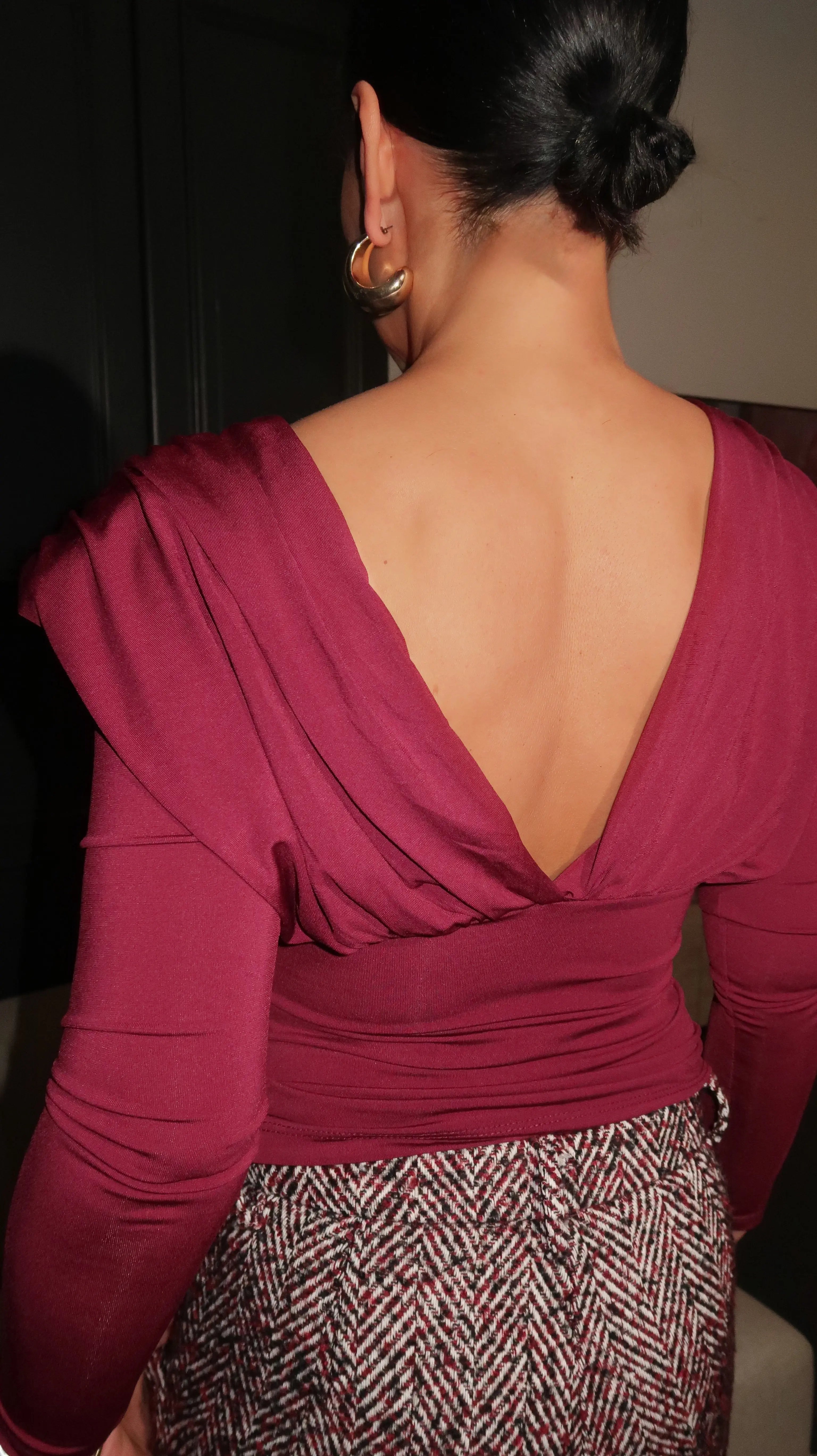 Top drapé et decolleté croisée MAISON ZINA