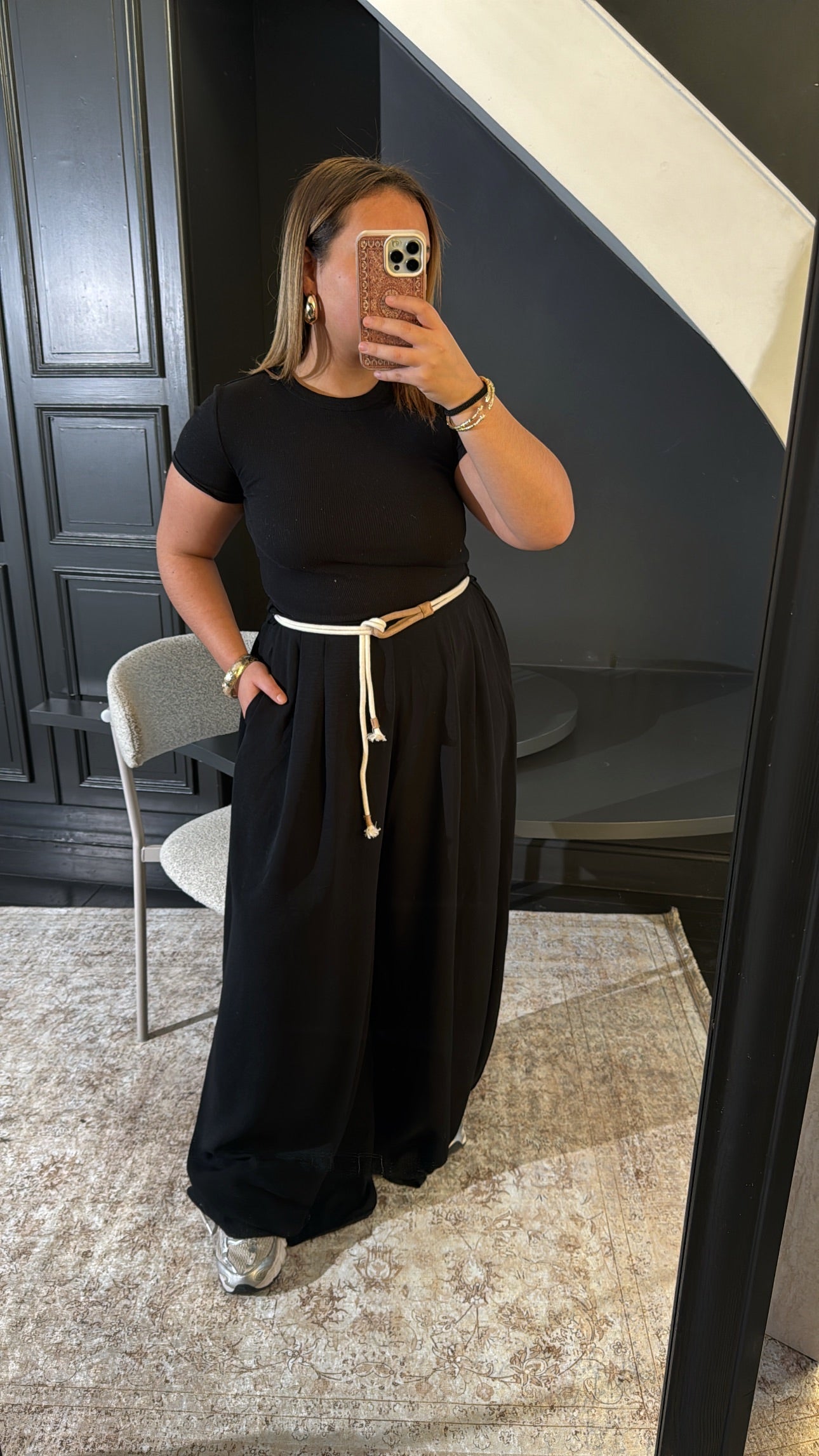 Pantalon palazzo noir MAISON ZINA
