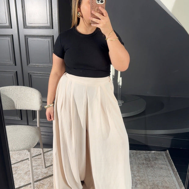 Pantalon palazzo beige MAISON ZINA