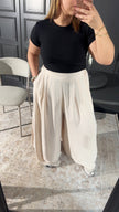 Pantalon palazzo beige MAISON ZINA