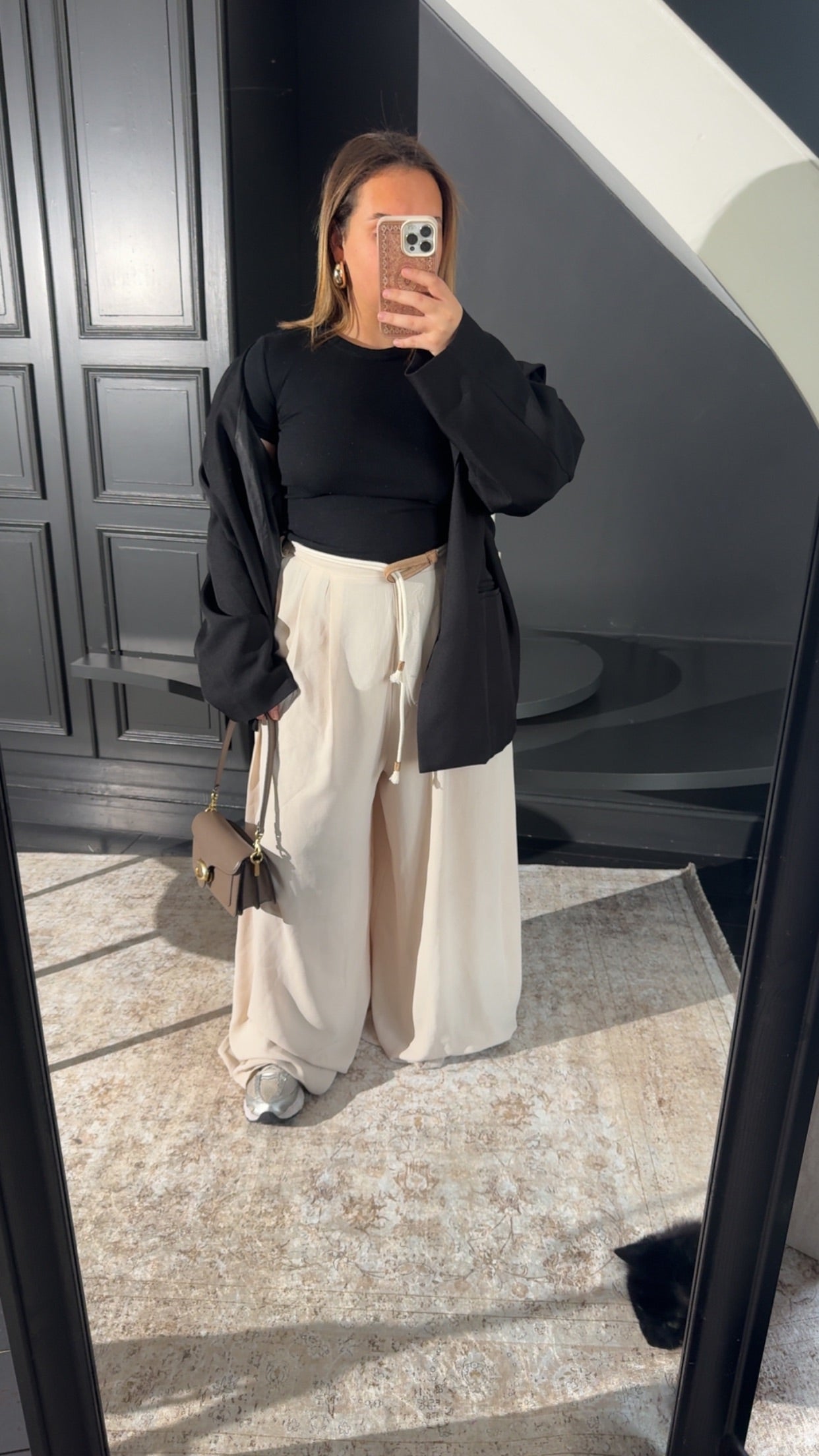 Pantalon palazzo beige MAISON ZINA